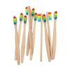 4 6 10PCS Rainbow Colored Double Core Bristles Eco Friendly Bamboo Toothbrush