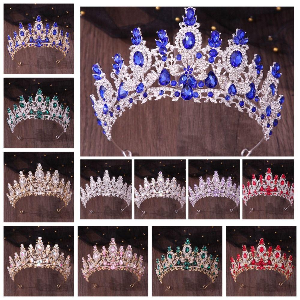 Handmade Crystal Crown Exquisite Baroque Headpiece Rhinestone Headband Bridal Tiara Bridesmaid