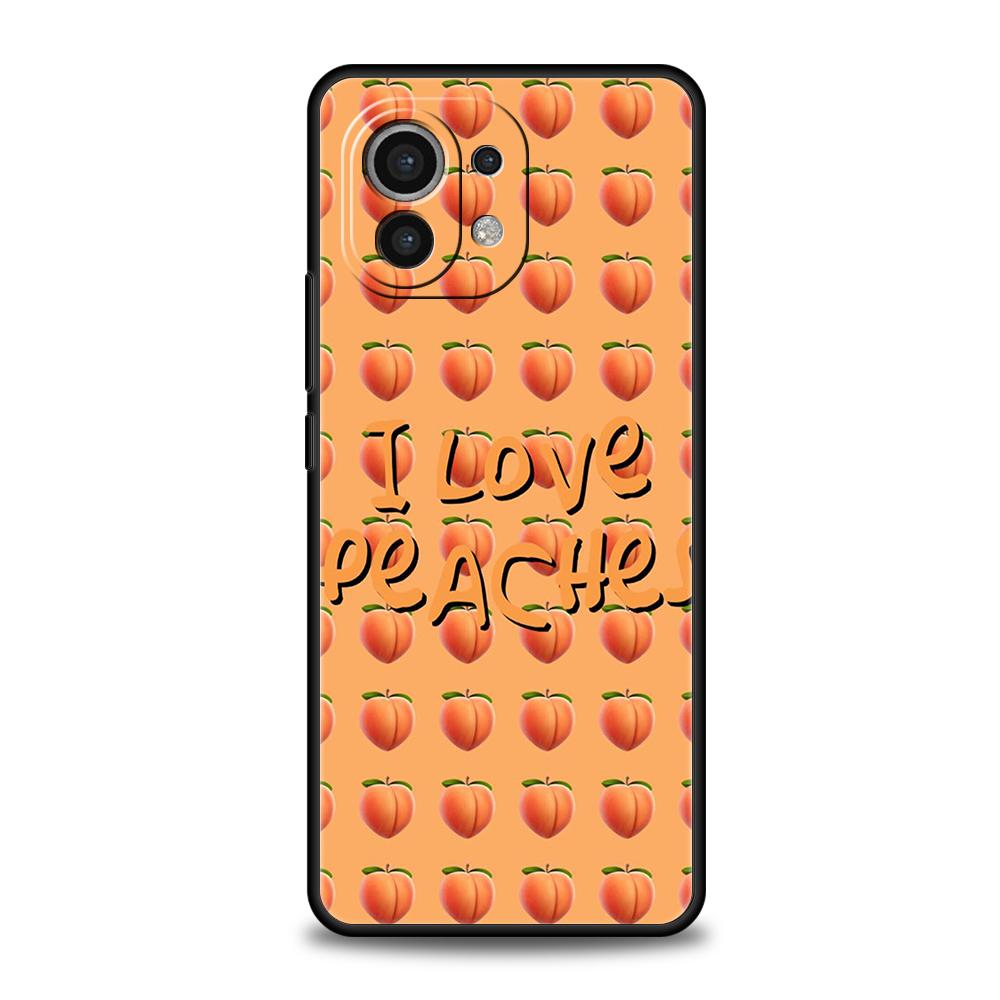 Phone Case Cover for Xiaomi Poco F7 F6 F5 F4 F3 X7 X6 X5 X4 X3 NFC M4 C51 C55 GT Pro 5G Soft TPU Fundas Cartoon Fruit Peach Bags