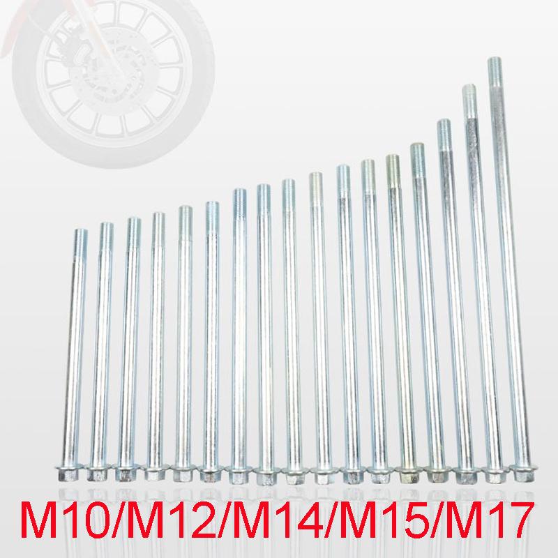 Śruba Osi Koła Motocykla o Średnicy M15-205mm/225mm/230mm/245mm/260mm/270mm/280mm/290mm/310mm/320mm 15mm Metalowy Element Złączny Szpilka