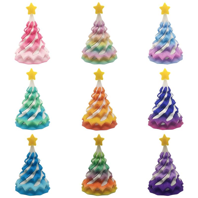 3D Printed Christmas Tree 3D Spiral Cone Rotating Pyramid 3D Printed Ornament Home Decor Impossible Passthrough Pyramid Sculptur