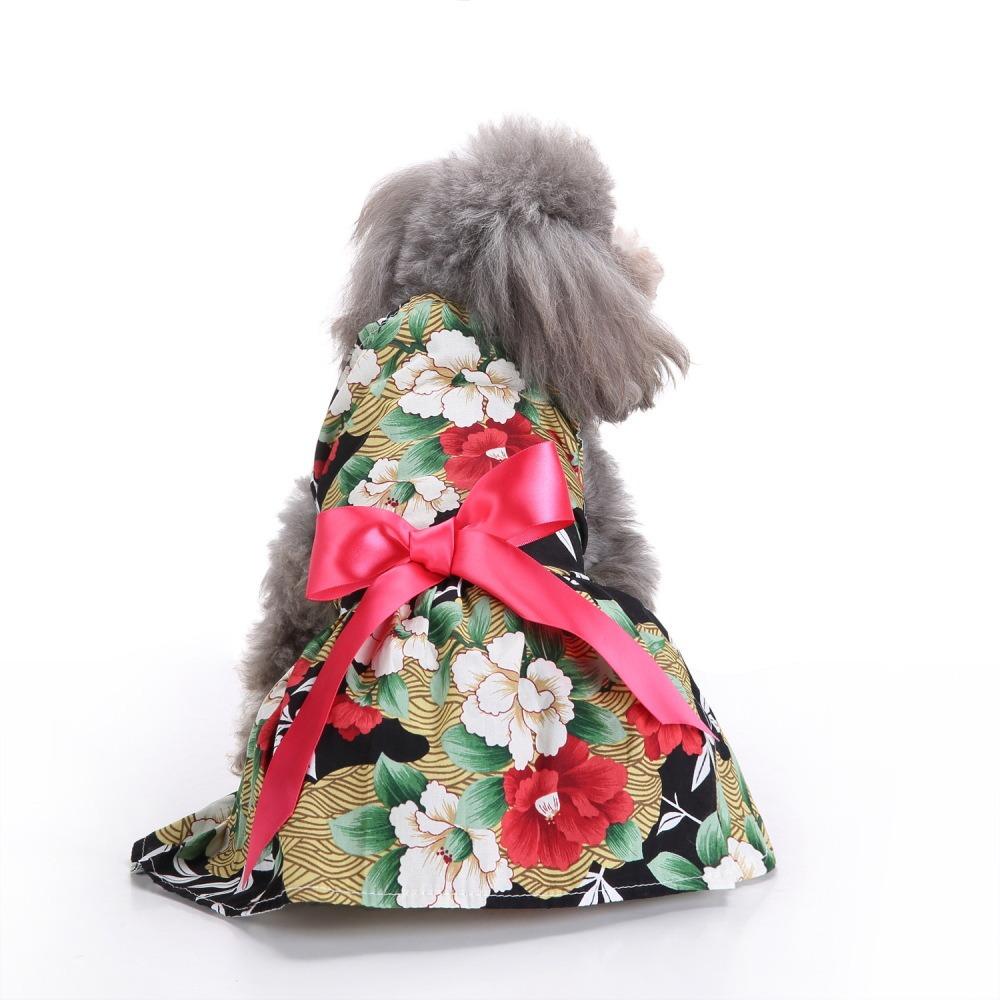 Pet clothing summer dog clothes princess style cat skirt girl heart bow pet clothes summer cool thin
