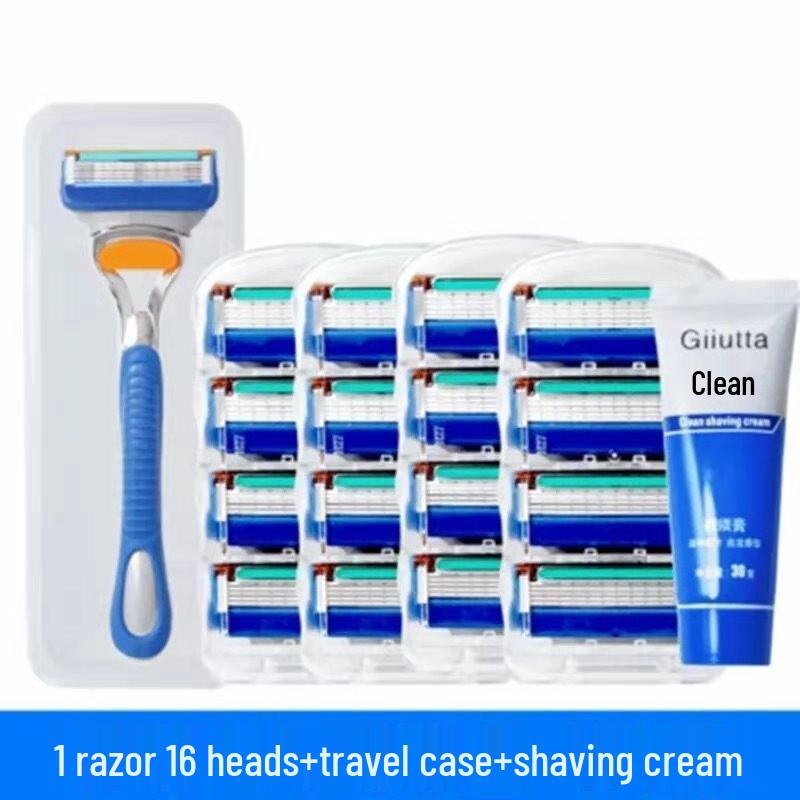 Traditional German Five-Blade Razor for Men - Manual Shaver, Old-Fashioned Beard Razor