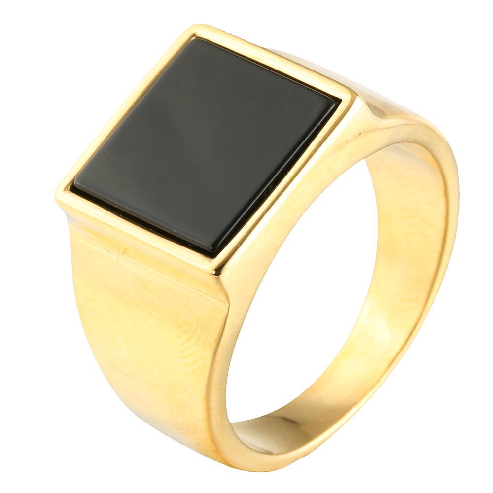 Vintage Men's Punk Turquoise Titanium Steel Ring Daily Party Jewelry Gifts