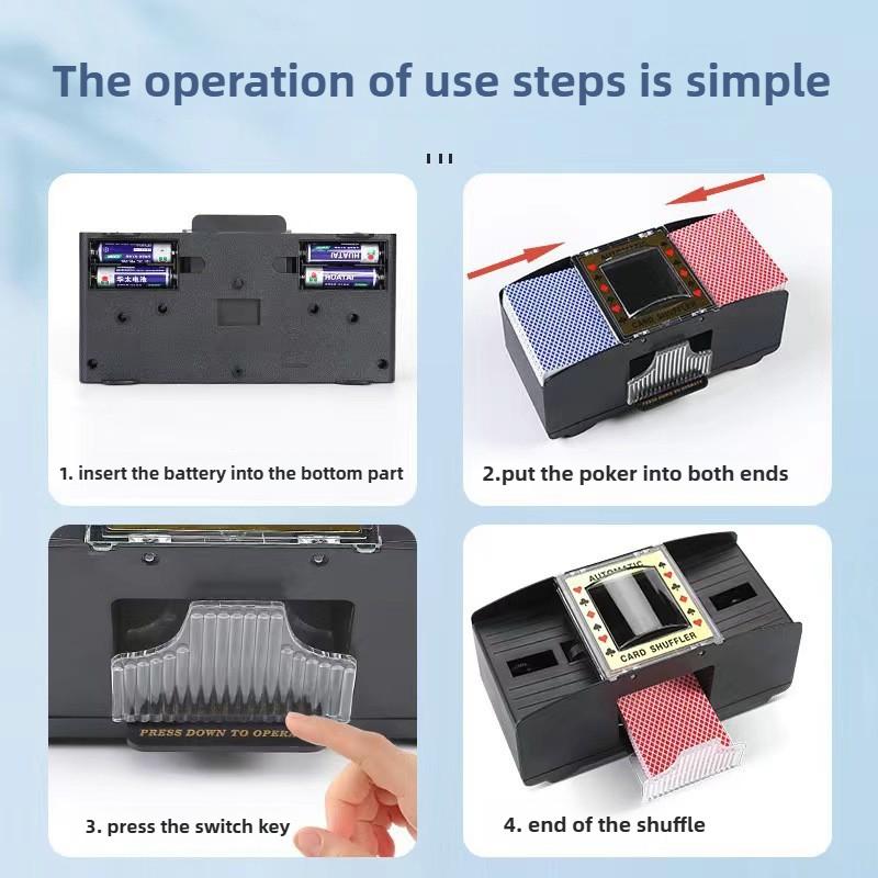 Multi-Game Automatic Card Shuffler For Texas Hold'Em Chinese Poker Werewolf Family Gatherings Shuffling Machine For Party Games