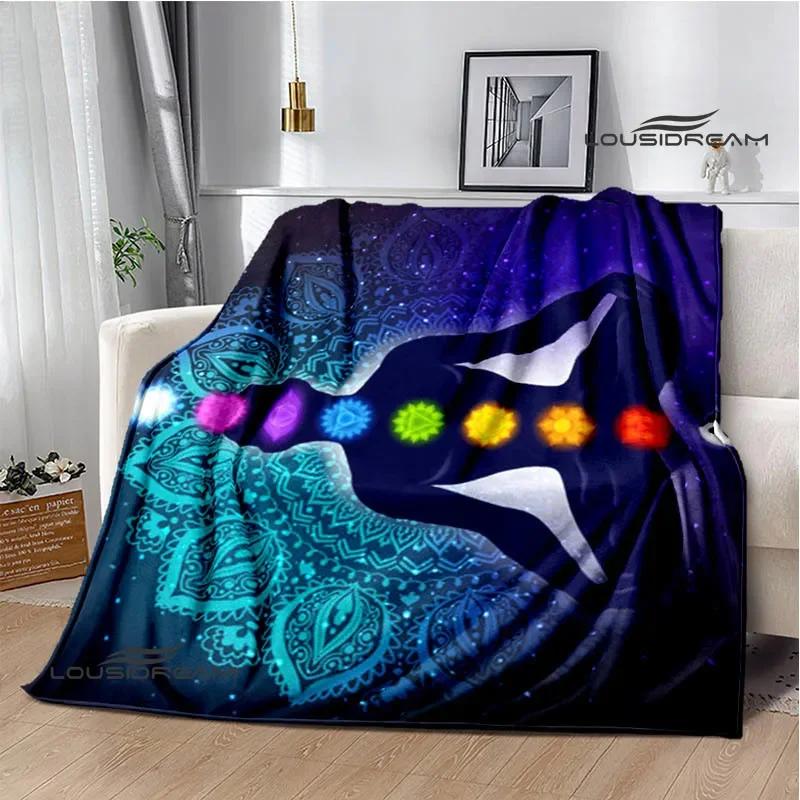 3D Chakra Printed Blankets Warm Flannel Blankets Soft and Comfortable Blanket Bed Linings Blankets for Beds Birthday Gift