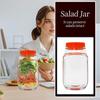 Auslaufsichere Salatschüssel Kunststoff-Salatbehälter mit seitlich zu öffnendem Deckel Tragbare Frühstücks-Fruchtaufbewahrungsbox für Picknick Zuhause Büro