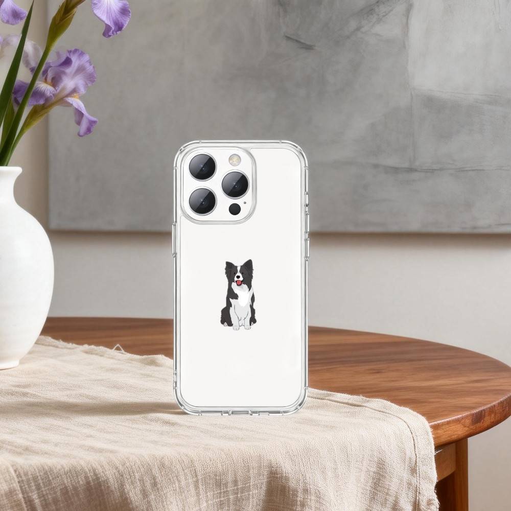 cute border collie dog Phone Case For iPhone17,16,15,14,13Pro Max,us,Soft Silicone Transparent Cover