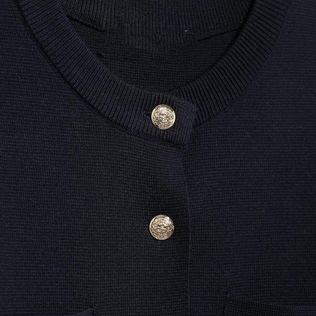 2025 Spring Women's Slim-Fit Knitted Mini Dress with Button Details