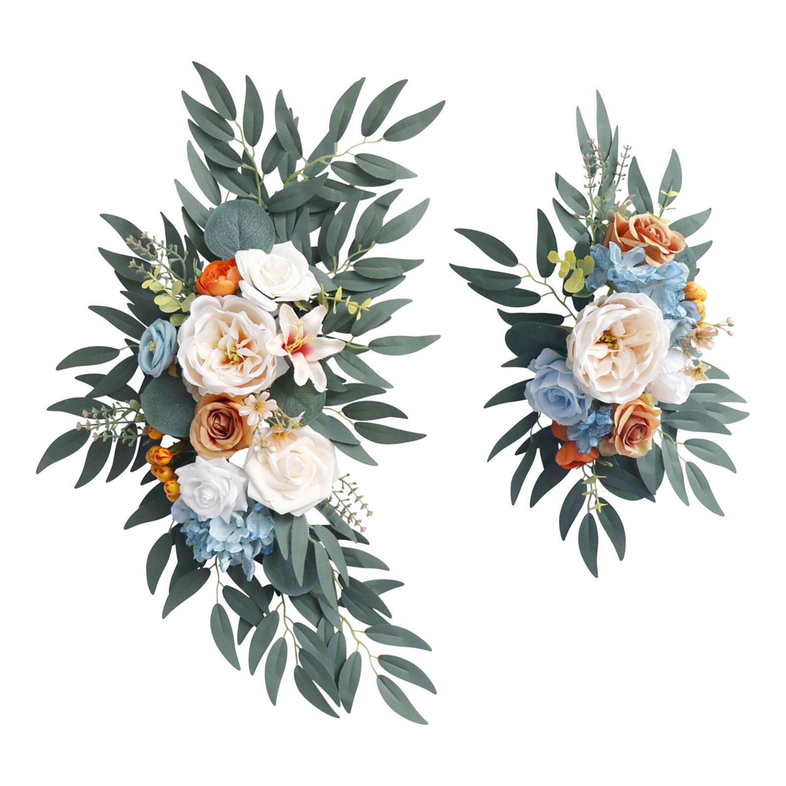 

2x Artificial Floral Swag Farmhouse Wedding Arch Flowers Welcome Sign Decoration for Party Wall Reception Holiday Ceremony