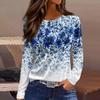 Women's T-shirt 3D Printing Gradient Floral Print Fashion Long Sleeve Round Neck Regular Tops Holiday Weekend Spring and Autumn
