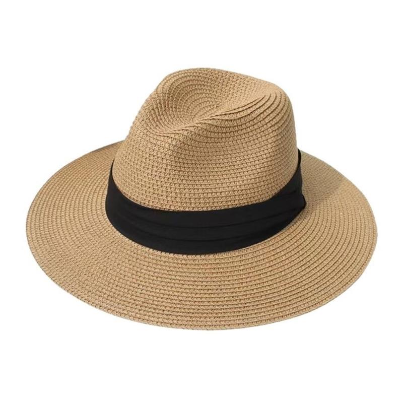 Handmade Panama Hat Vacation Sun Hat for Adult Outdoor Activity Wide Brims Straw Hat for Beach Holiday and Everyday Wear