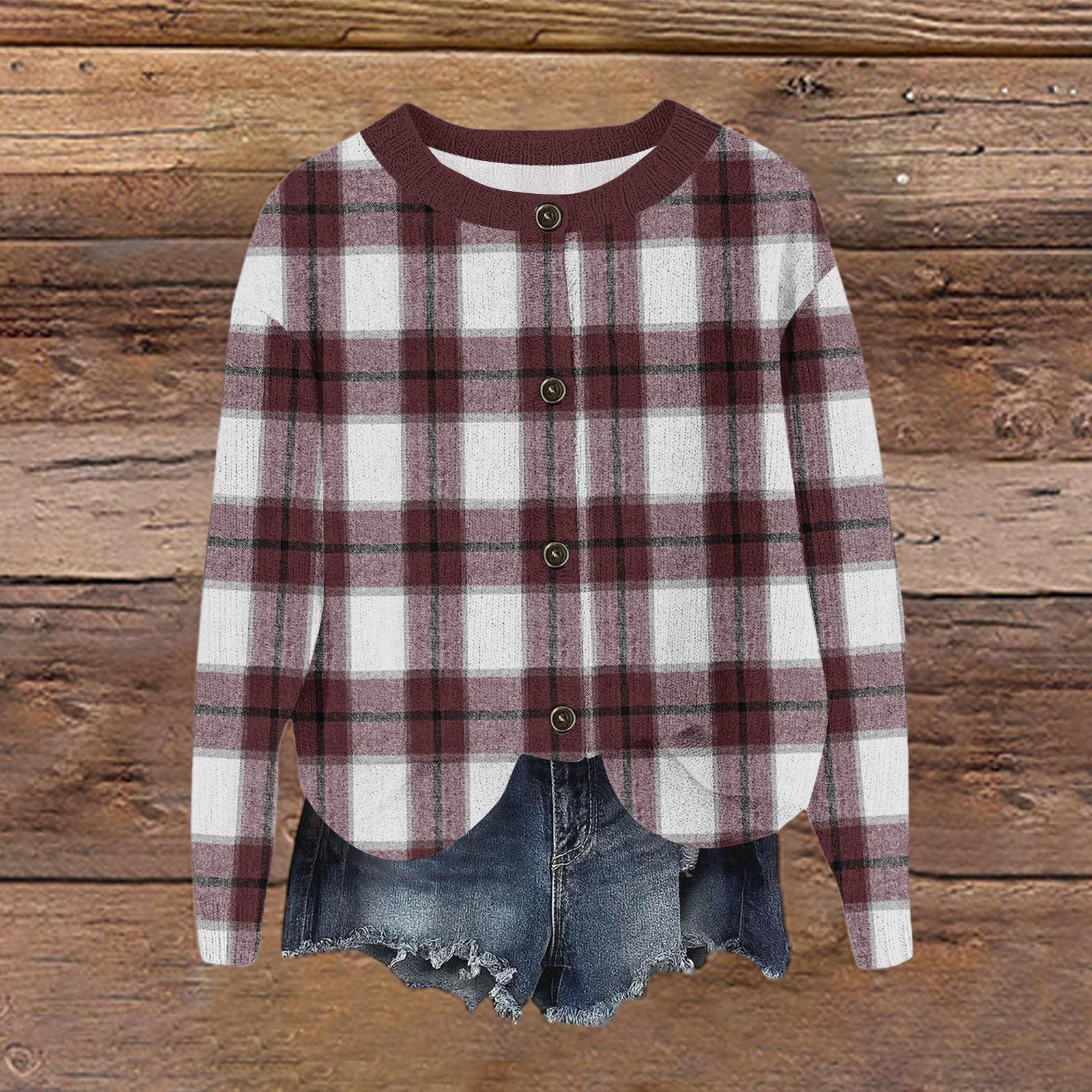 

Женский модный свитшот с длинным рукавом и принтом, свободный топ, осенняя вязаная куртка-кардиган на пуговицах XL винный