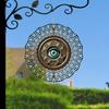 10-Inch 2D Kinetic Metal Wind Spinner – Artistic Eye Design Wall Decor, 360° Rotating Hook for Indoor/Outdoor Use