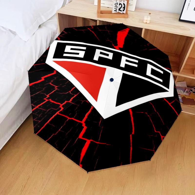 1PC Paulo Fc Emblem Printed Umbrella Folding Umbrella, Automatic Umbrella 8-Frame for Travel, Camping Fan Gifts Christmas Gifts