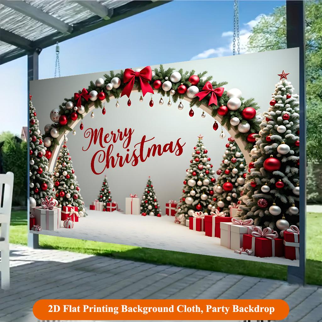 1Pcs Christmas Bauble Gift Decoration Background Winter Backdrop Decorations For Photo Studio Photo Booth Christmas Party