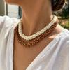 Retro Beads Women's Necklace Stainless Steel Magnetic Clasp Bohemian Necklace  Wedding