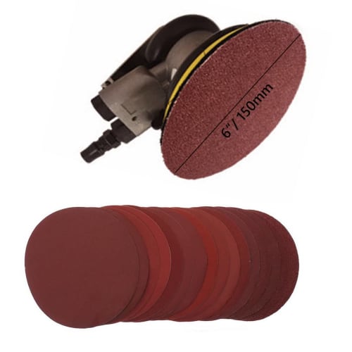 150mm Diameter Sanding Discs, Magic-Type [25-Pack] 6-inch 150mm Round Sanding Pads in 80#, 120#, 240#, 320#, 600#, 800#, 1000#, and 1200# Round Sandp