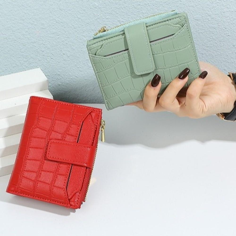 Multiple Card Women Short Wallet Two-fold PU Card Bag Fashion Folding Wallet  Student