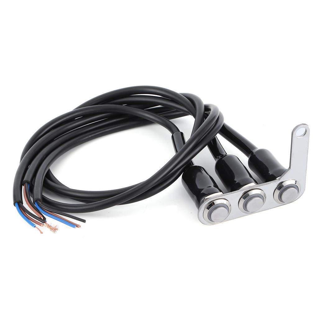 Motorcycle Handlebar Switch Adjustable Mount Waterproof 3 Buttons for Headlight Horn Turn Signal