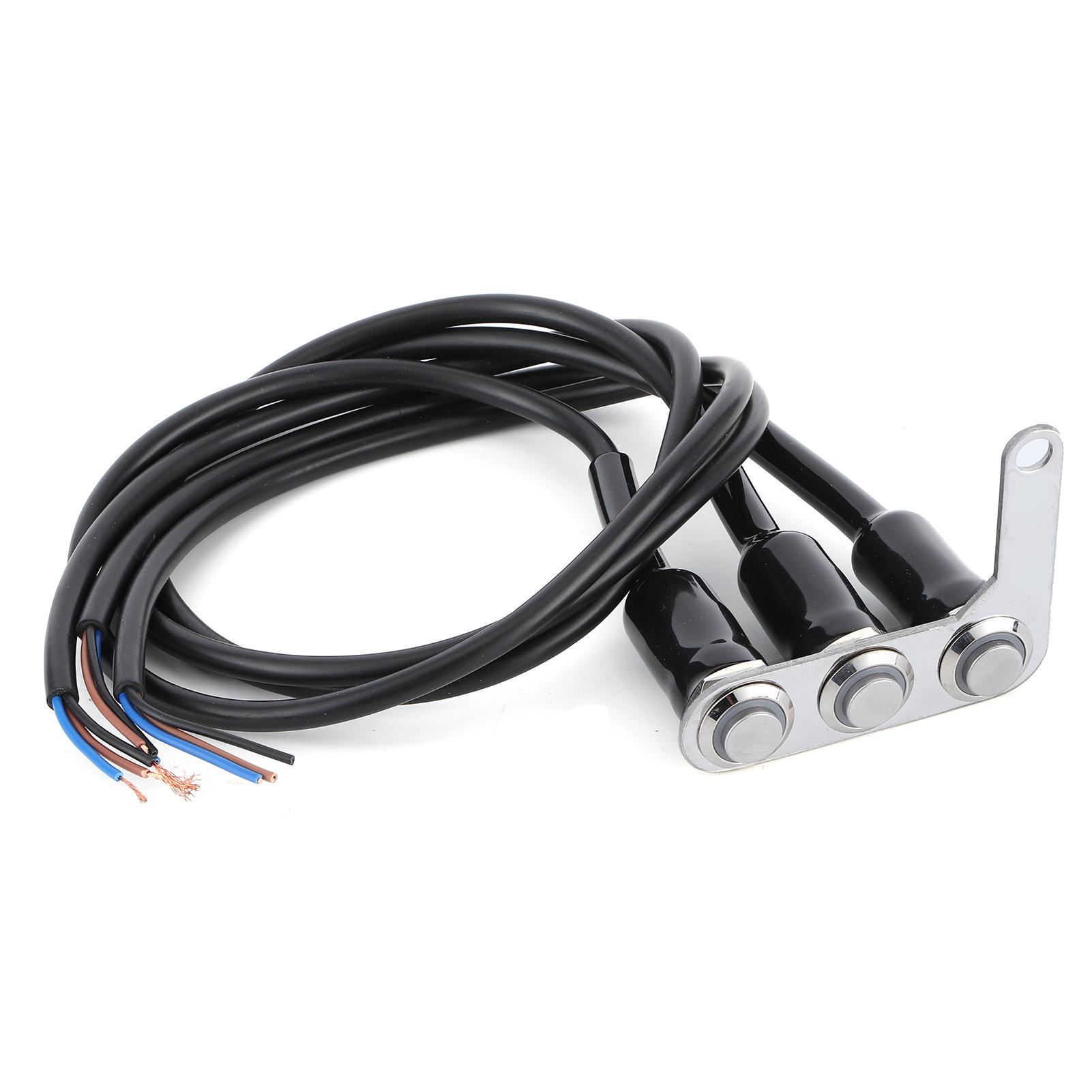 

Motorcycle Handlebar Switch Adjustable Mount Waterproof 3 Buttons for Headlight Horn Turn Signal