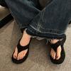 Wear summer high heels sandals toes new slippers leopard print herringbone female slope heel pink clip 2025