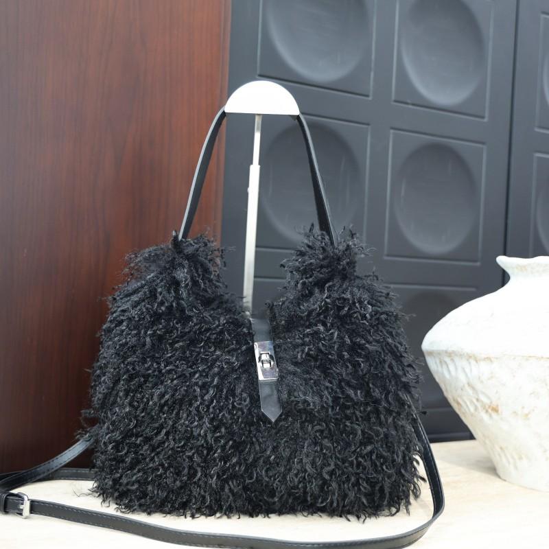 2025 Fall Faux Fur Tote Crossbody Bag Women Y2K Sweet Underarm Shoulder