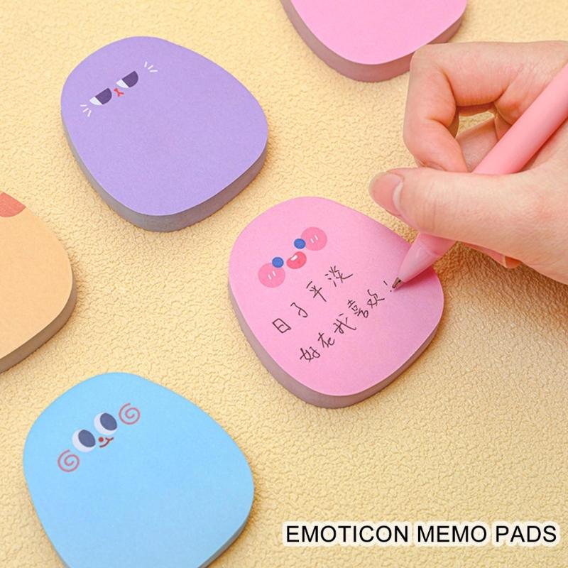 60 Sheets Self Adheive Note Paper Small Notepads Cartoon Notes Unllined Sheet Reminders On Fridges Notebook Calendar