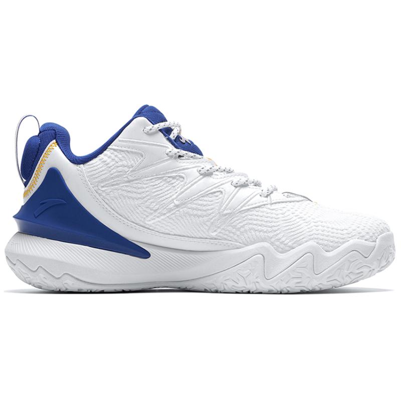 Anta The Dagger 5 Cushioning, Wear Resistant Low Top Performance Basketball Shoes Men's White Blue Sneakers 112141605-1