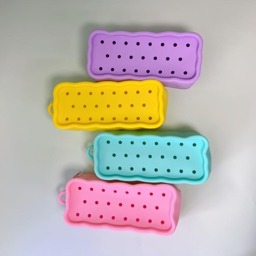 DIY Silicone Hole Pen Bag Large Capacity Pencil Case New Student Stationery Bag