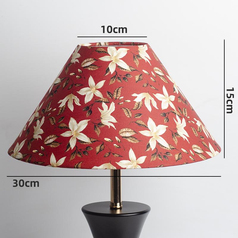 Retro Linen Fabric Floral Pattern Lampshades Pastoral Style Pleated Table Lampshade Bedroom Hotel Bedside Floor Lamp Cover