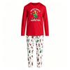 Parent-Child Matching Pajama Set, Long Sleeve Top and Straight Leg Pants, Printed Home Loungewear