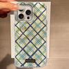 Case For iPhone 16 15 13 Plus Pro Max 7 14 Pro 5G Phone Cover Pink Grid Pattern For iPhone 16e Protective Silicone TPU Back Bags