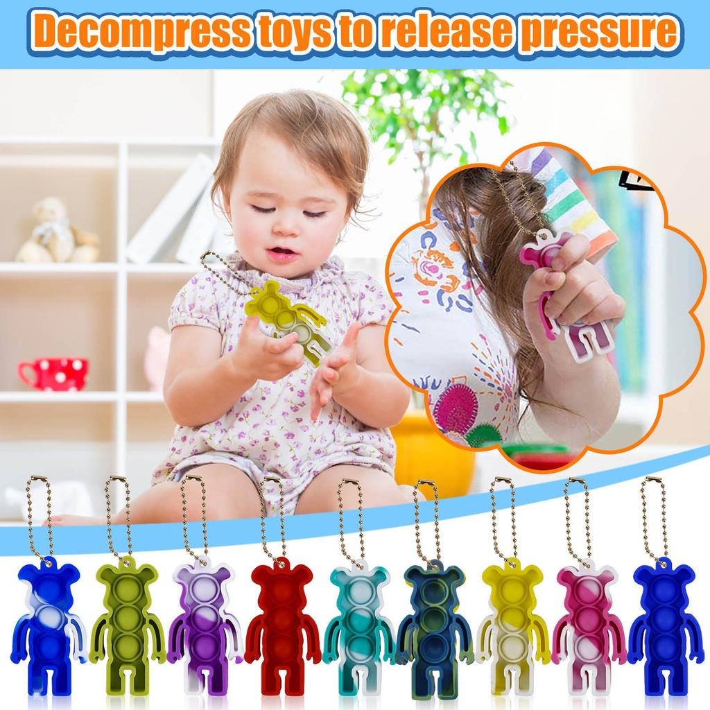 (Glede velge)Sim-ple Leke Mini Stressavlastning Håndleker Nøkkelringleke Angst Stressleke