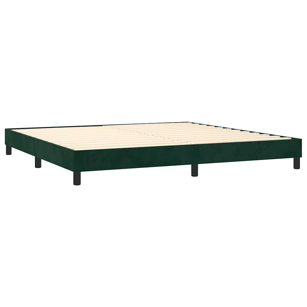 Box Spring Bed Frame Dark Green 200x200 cm Velvet