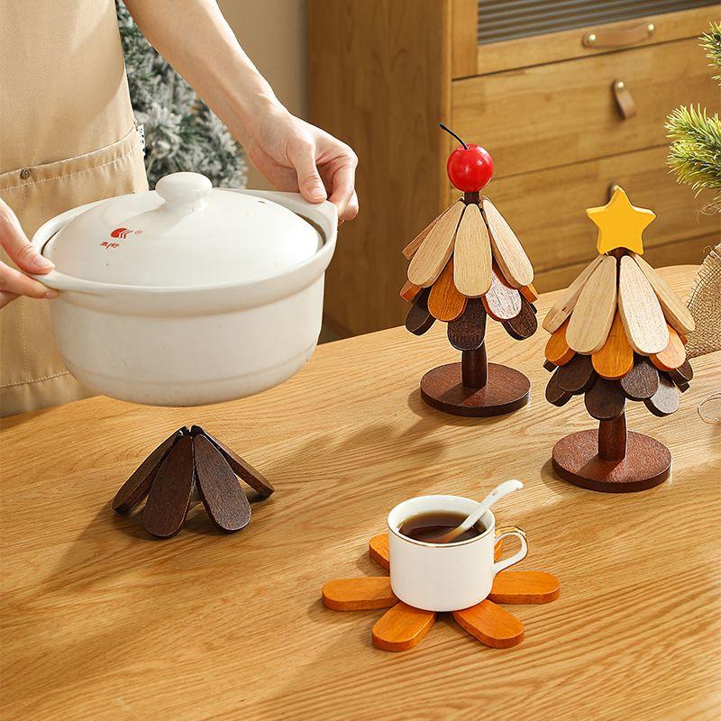 Tree Insulation Mat Solid Wood Dining Table Anti Scalding Mat Pot Mat Festival Gift Creative and Personalized Home Decoration