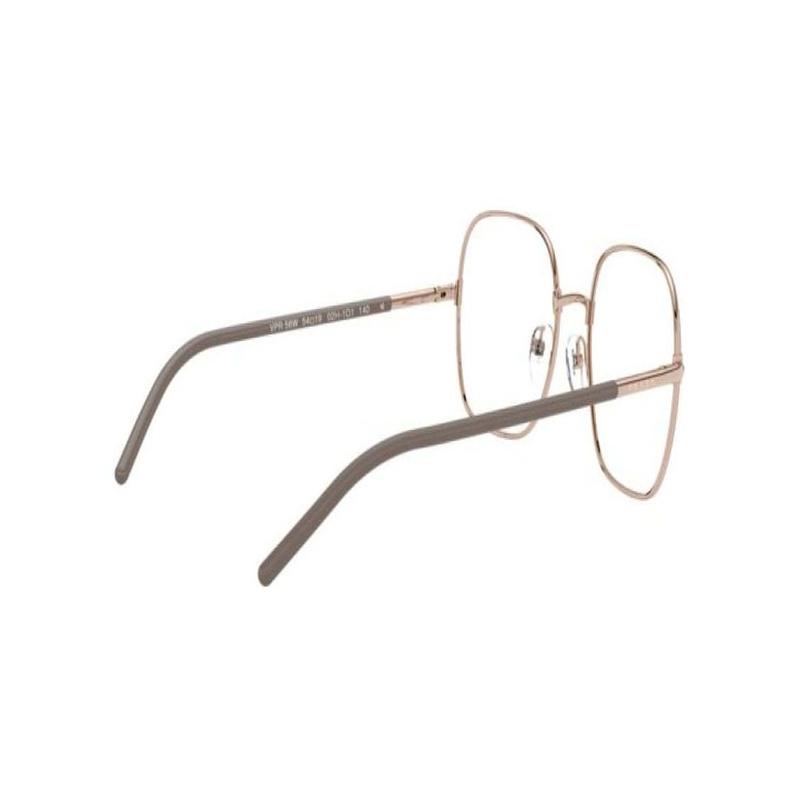 Prada Temple Logo Metal Rectangular Optical Frame Women's Rose Gold