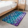 Fish Scales Pattern Floor Mat Flannel Door Mat Non-Slip Absorbent Washable Indoor Home Rug