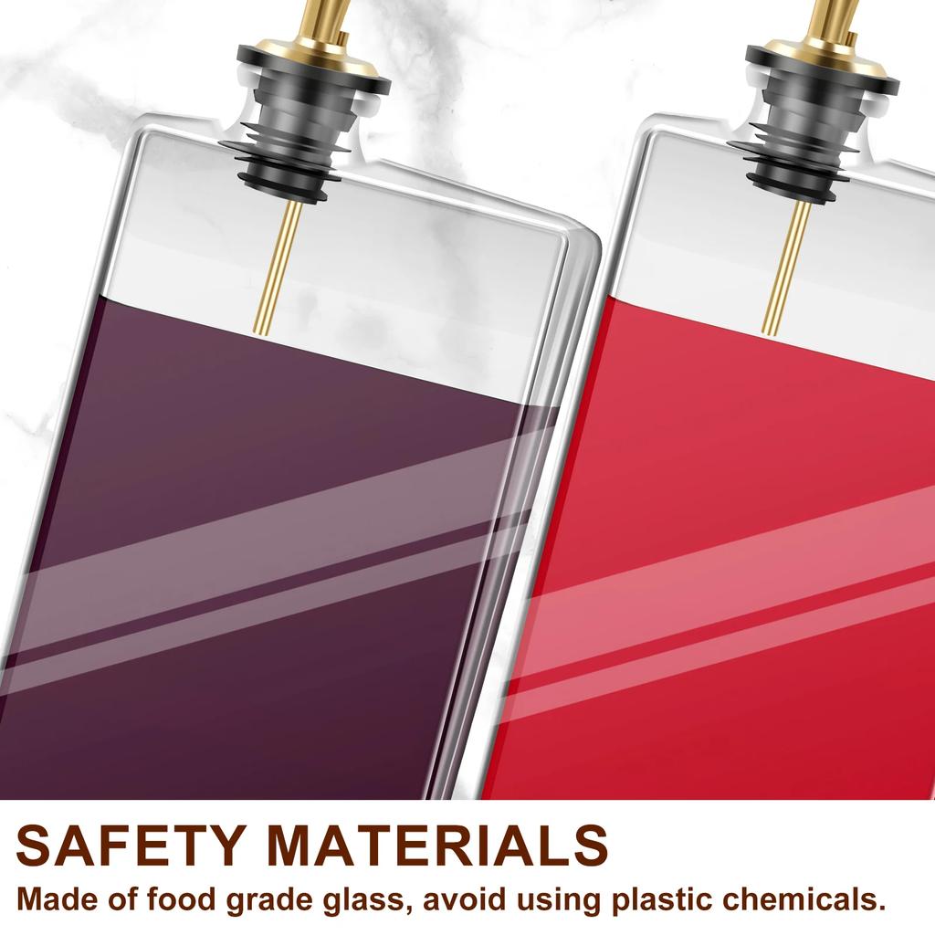 2Pcs Glass Olive Oil Dispenser Bottle 350ML Seasoning Vinegar Bottle Condiment Container Cooking Oil Dispenser Kitchen Supplies