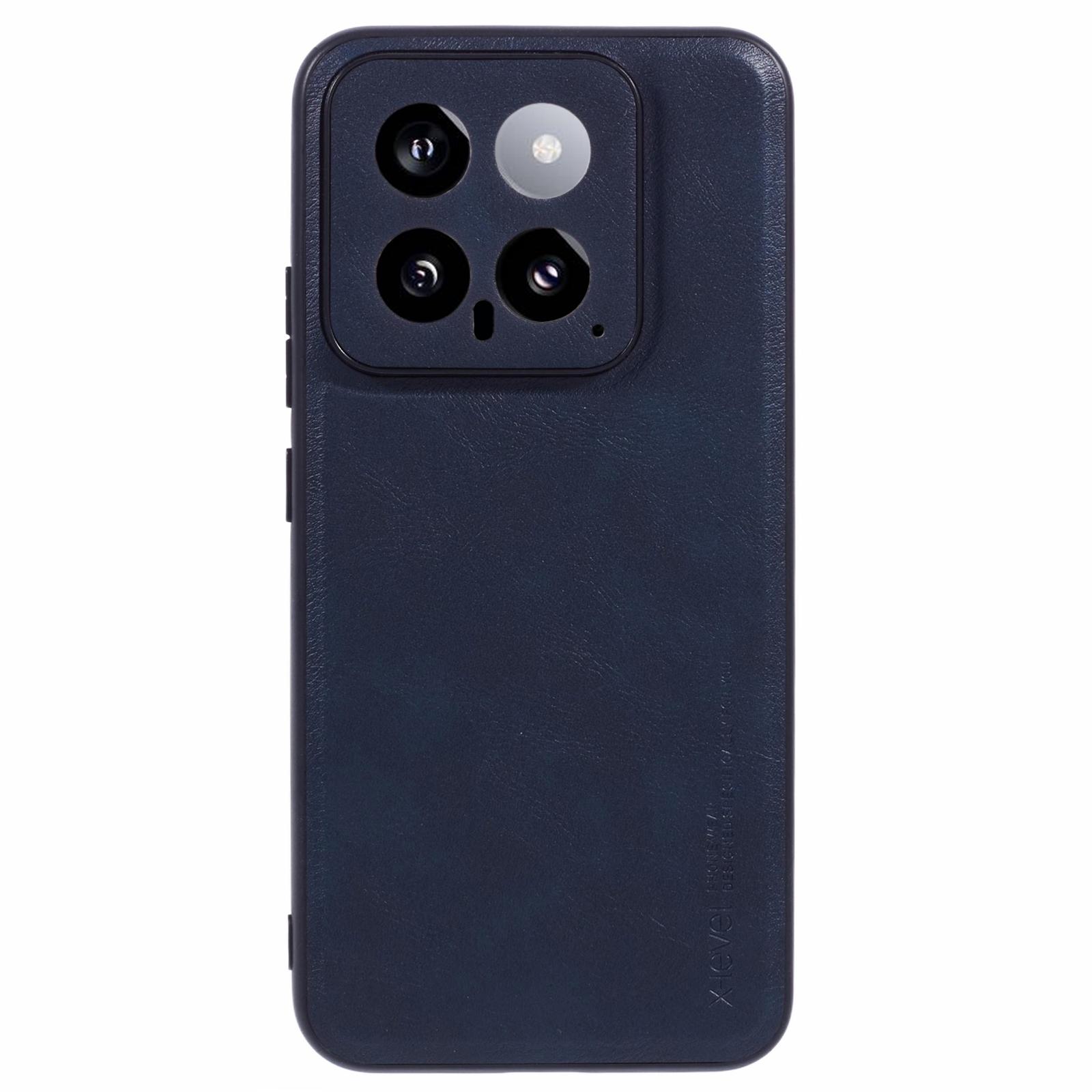 

Bojue-3 Series For Xiaomi 14 Case Leather Coating Phone Cover Blue