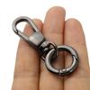 Eggplant Double Ring 2 Sets of Keychains Lever Nasukan One-touch Keychain Metal Fittings Eggplant Ring with Rotating Ring 13mm Key Ring Rotating Hook