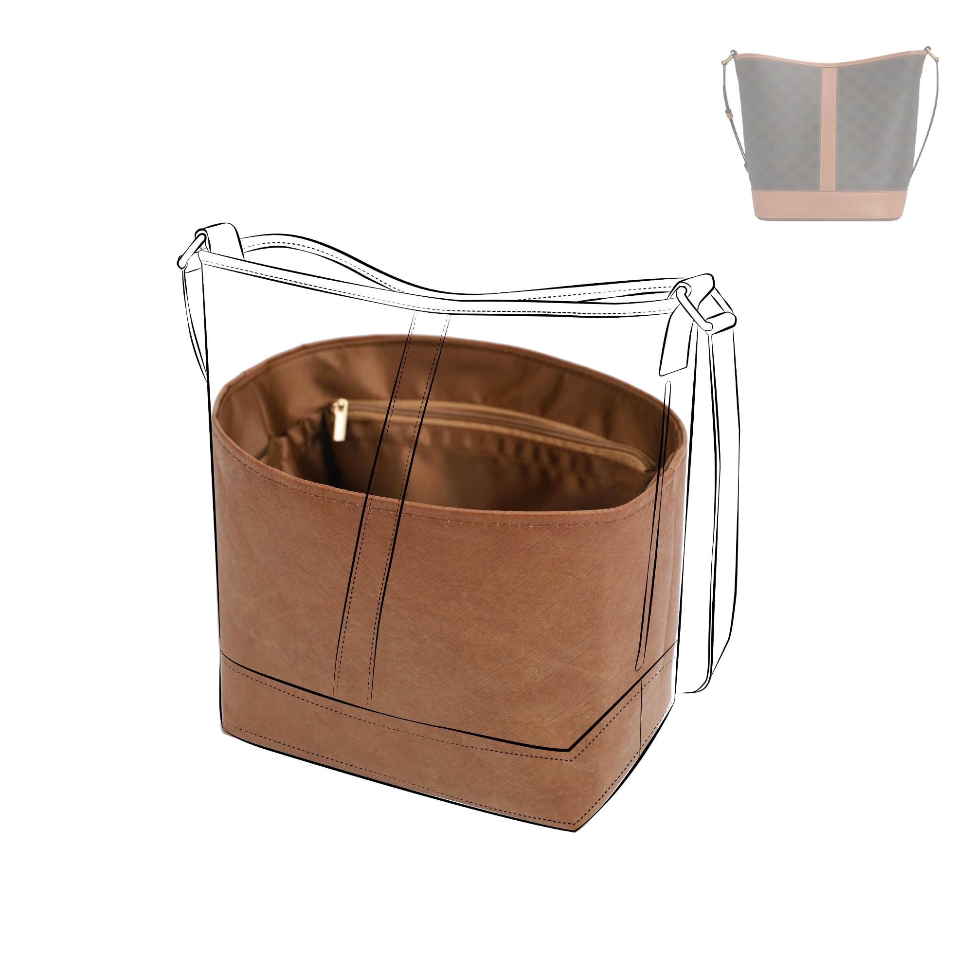 

DGAZ BucketTriomph Canvas Compatible DuPont Paper & Silk Tyvek Inner Bag, Ultra-Thin, Waterproof, Ultra-Lightweight, Soft Bag-in-Bag Organizer for