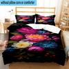 Floral Elegance In Bloom 3pcs Bedding,Including 1pc Duvet Cover And 2pcs Pillowcases Perfect for Christmas,Ideal for Bedroom, Dormitory
