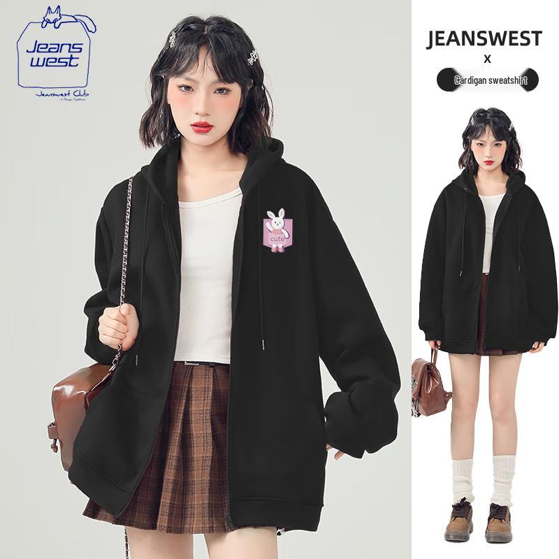 

JEANSWEST CLUB Unisex Hooded Cardigan Sweatshirt L