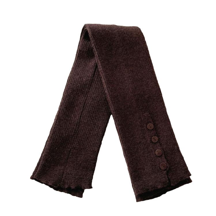 Harajuku Women's Leggings Gaiters Soft Acrylic Knitted Winter Leg Warmers Footless Socks with Side Split Buttons Decors