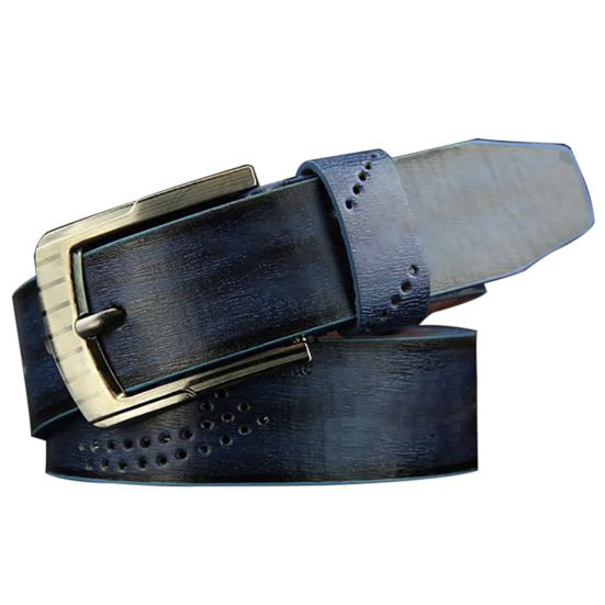 Leather Belt Hollow Colorful Reusable Pin Buckle Belt for Boy