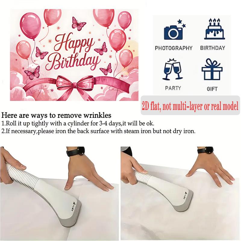 Pink Photography Birthday Backdrop 1pc - Studio Photo Prop