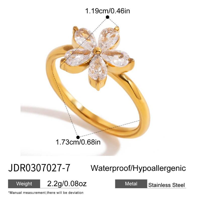 Titanium Steel Zirconium Ring - Luxurious and High-end Jewelry Finger Ring Made of Stainless Steel