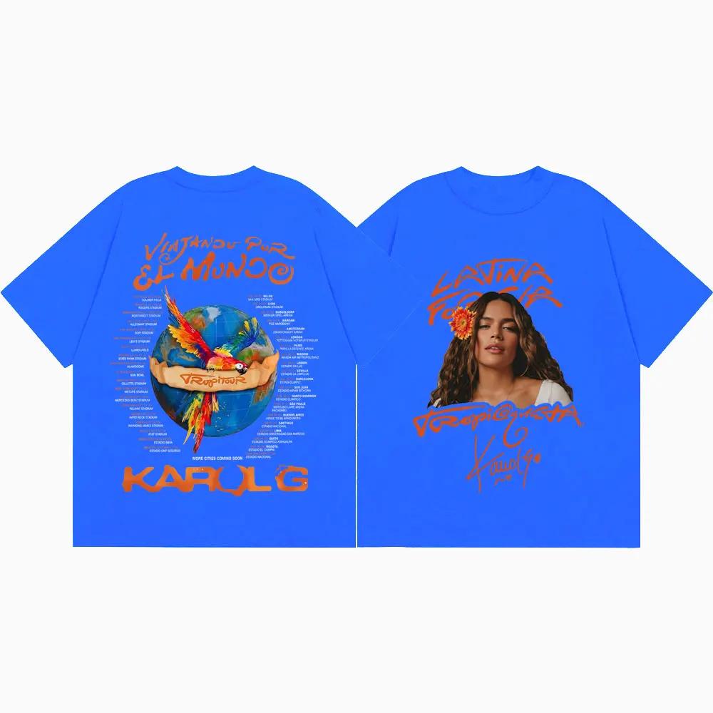 Sängerin Karol G Tropicoqueta Tour 2026 T-Shirt Herren Damen Harajuku Y2k Ästhetische T-Shirts Sommer Mode Lässiges Oversized T-Shirt