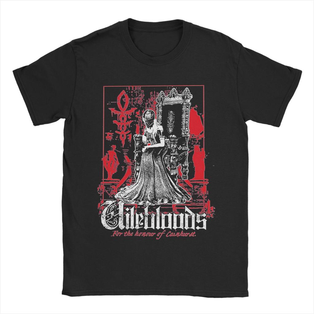 Bloodborne T-shirt Strand Streetwear T-shirts 100 Bomull Trendig T-shirt För Herrar Korta Ärmar Lös Topp T-shirts